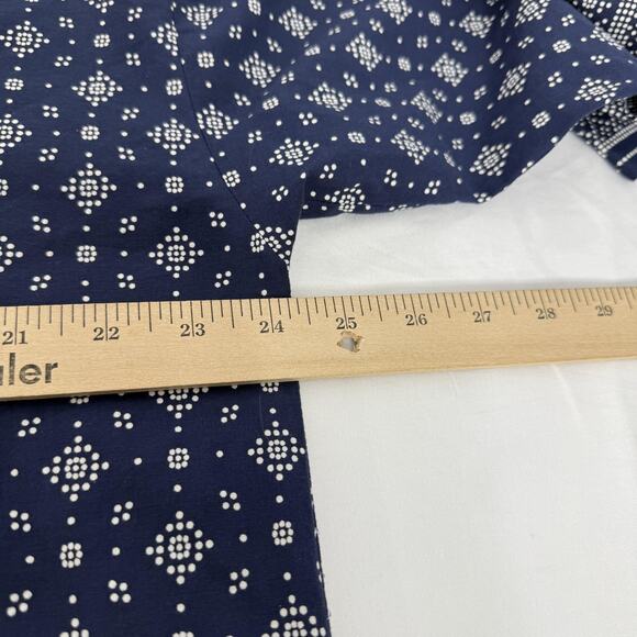 Toast Dress Womens XL Blue White Kaftan Floral Print Cotton Boho India Pockets - Picture 7 of 9